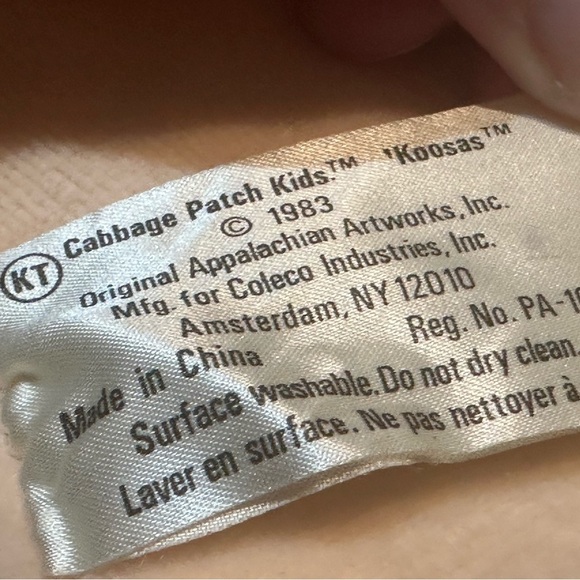 Vintage 1983 Cabbage Patch Kids KOOSAS Kuddles Plush Animal - Picture 8 of 10